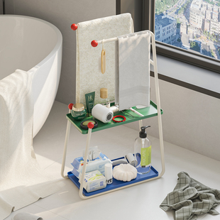 顾得家具2025浴室毛巾架卫生间专用置物架落地马桶旁收纳架免打孔