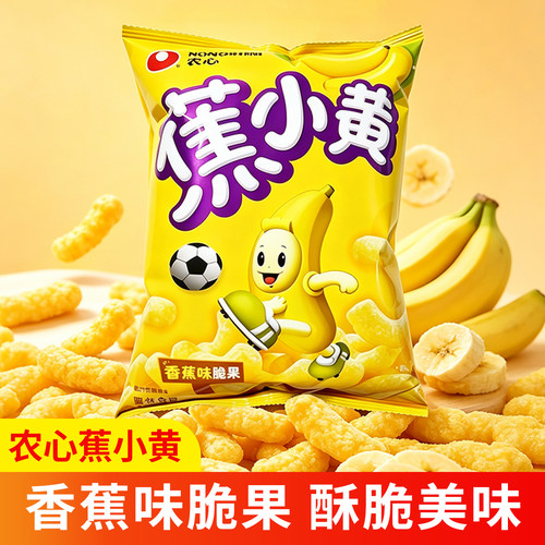 农心焦小黄脆果膨化食品香蕉味38g休闲食品野餐出游观影追剧零食