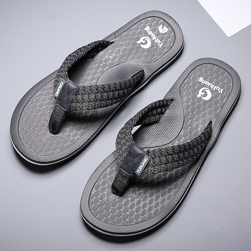 休闲人字拖男士夏季百搭布带透气外穿时尚潮流软底凉拖鞋沙滩夹趾