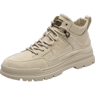 冬季男鞋中帮马丁靴真皮棉鞋秋冬款休闲高帮工装潮流鞋子男款加绒