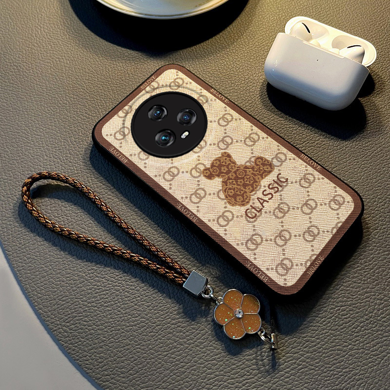 适用荣耀magic5布纹卡通手机壳