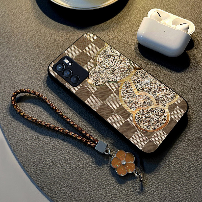 适用opporeno6布纹简约保护套