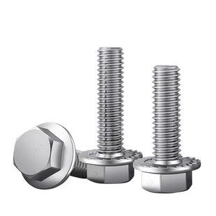 304不锈钢法兰面外六角螺栓带垫防滑螺钉防松螺丝4M5M6M8M10M12mm