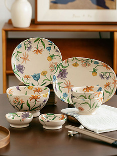 西比尔梦韶华釉中彩餐具套装礼盒轻奢高级订婚碗碟盘筷子送礼礼盒