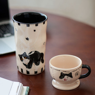 西比尔可爱陶瓷杯马克杯耐高温早餐杯随手杯大容量水杯子高颜值