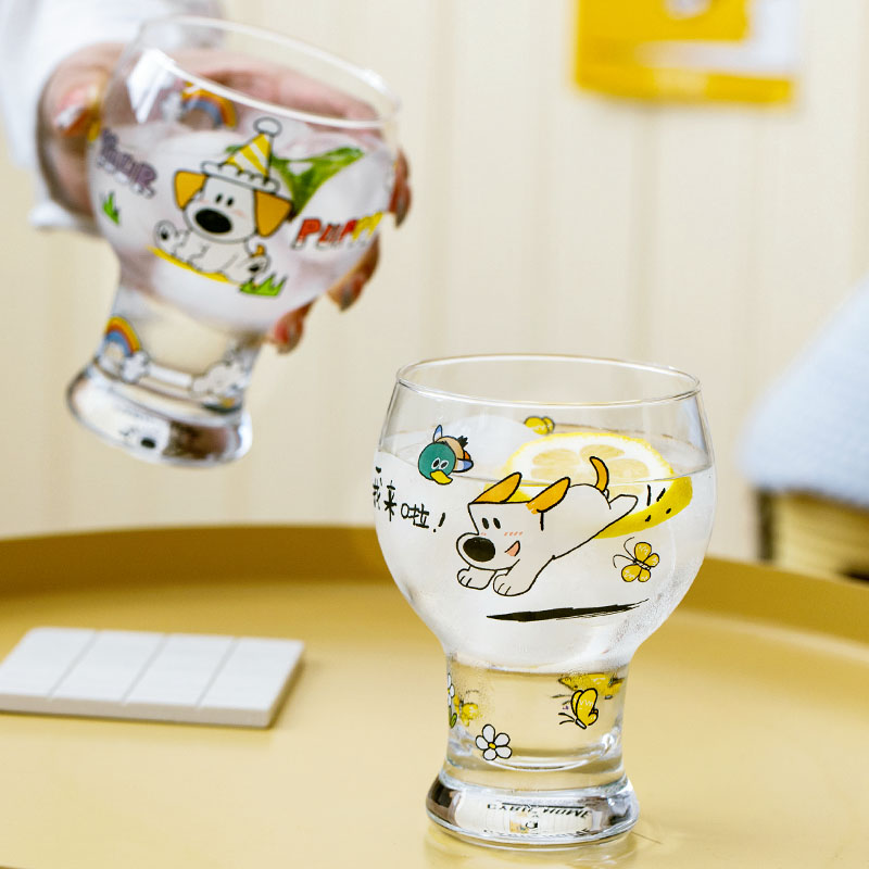 西比尔小狗乓仔IP联名果汁玻璃杯