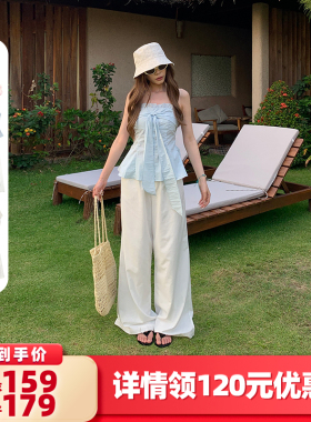 【所有女生的衣橱直播间】米花家 粉色/蓝色/米白色抹胸/两款裤子