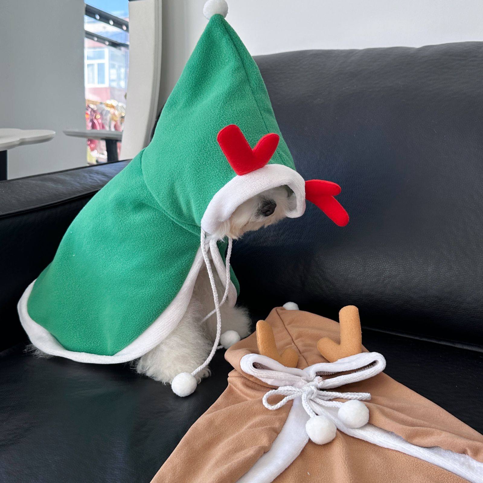 狗狗秋冬装保暖衣服小红帽斗篷圣诞节宠物猫连帽披风宠物披风服饰