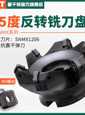 PQT数控铣刀盘SNMX反转铣刀盘45度左转盘刀ZSMX1206 50-63-80-100