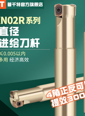 PQT小直径快进给铣刀杆高效开粗插铣EXN02R双面铣刀片LNMU0202