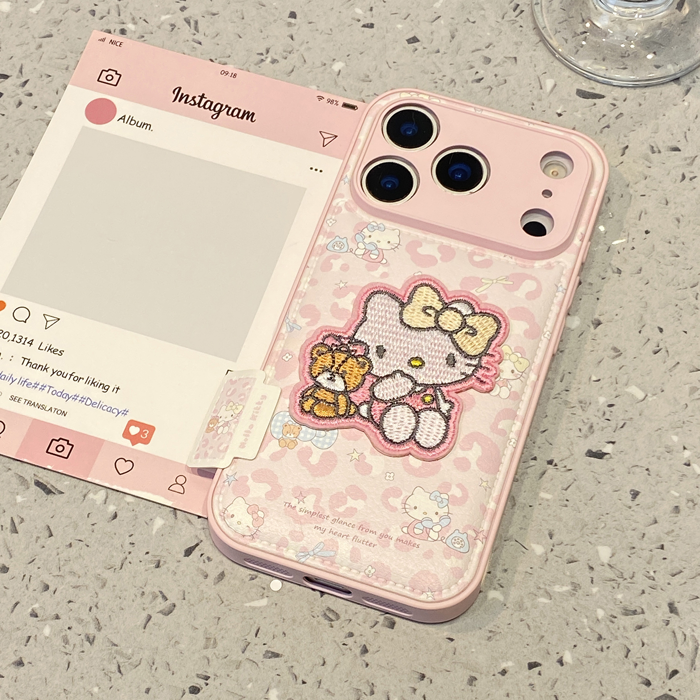 【每日新品】可爱粉色豹纹刺绣小熊kt猫适用于苹果17pro手机壳iphone16保护套14女13新款15promax/max手机套