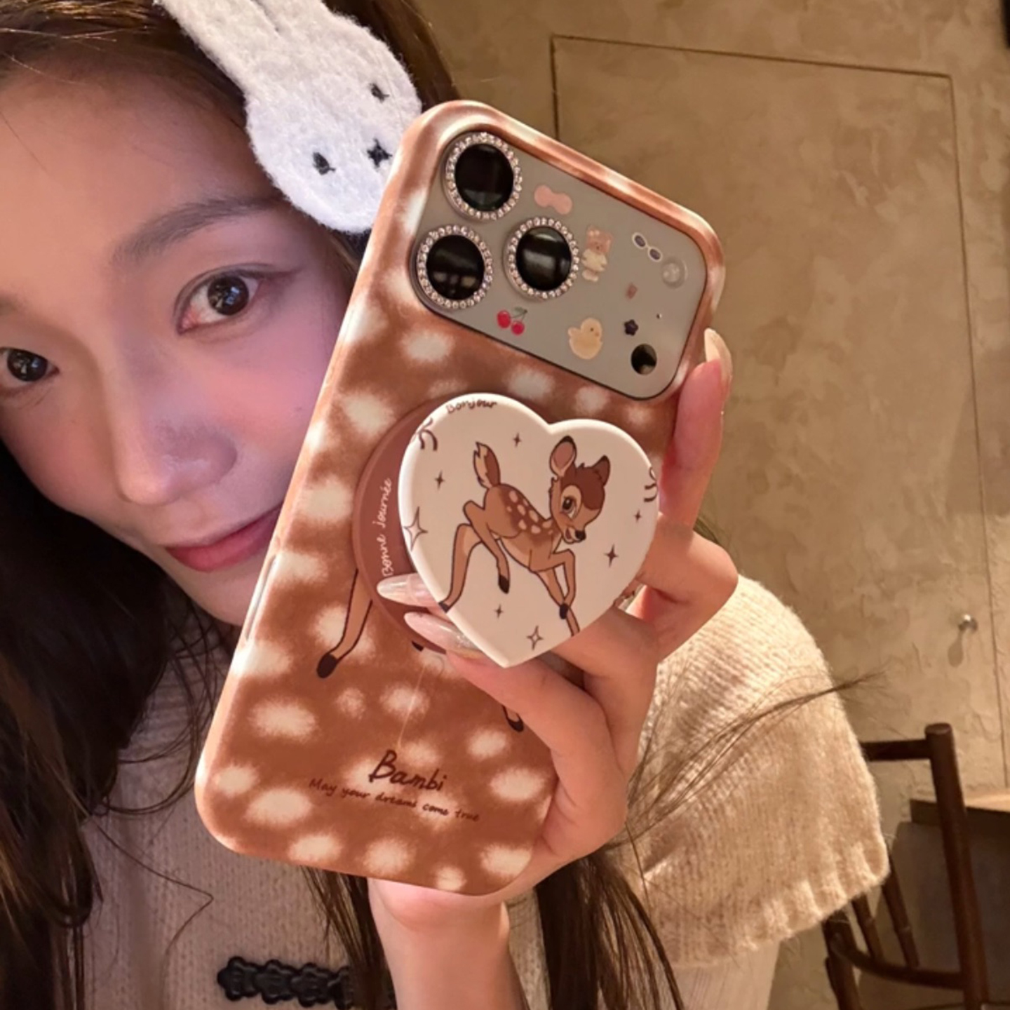 【每日新品】韩系可爱小鹿斑比适用于苹果17pro手机壳iphone16保护套14磁吸支架13新款15promax网红max手机套