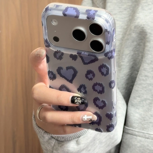 【每日新品】高级感银底蓝黑豹纹适用于苹果18promax手机壳iphone17pro保护套16/15新款17pm超好看巨好看外壳