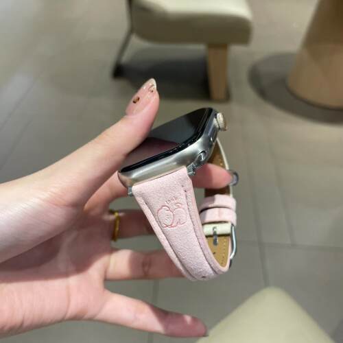 可爱粉色小狗适用iwatch10苹果手表applewatch9表带s10创意s8s7创意Ultra2新款45SE简约s6女S9超火高级感个性