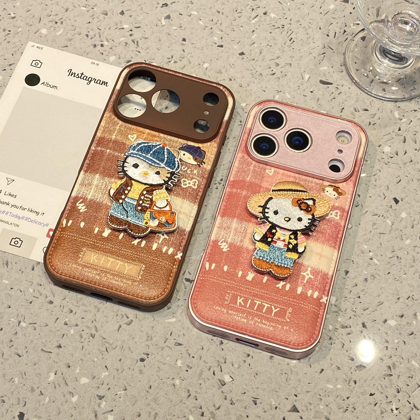 【每日新品】ins秋冬可爱刺绣kt猫适用于苹果17promax手机壳iphone14保护套13新款16折叠支架15pro/max手机套