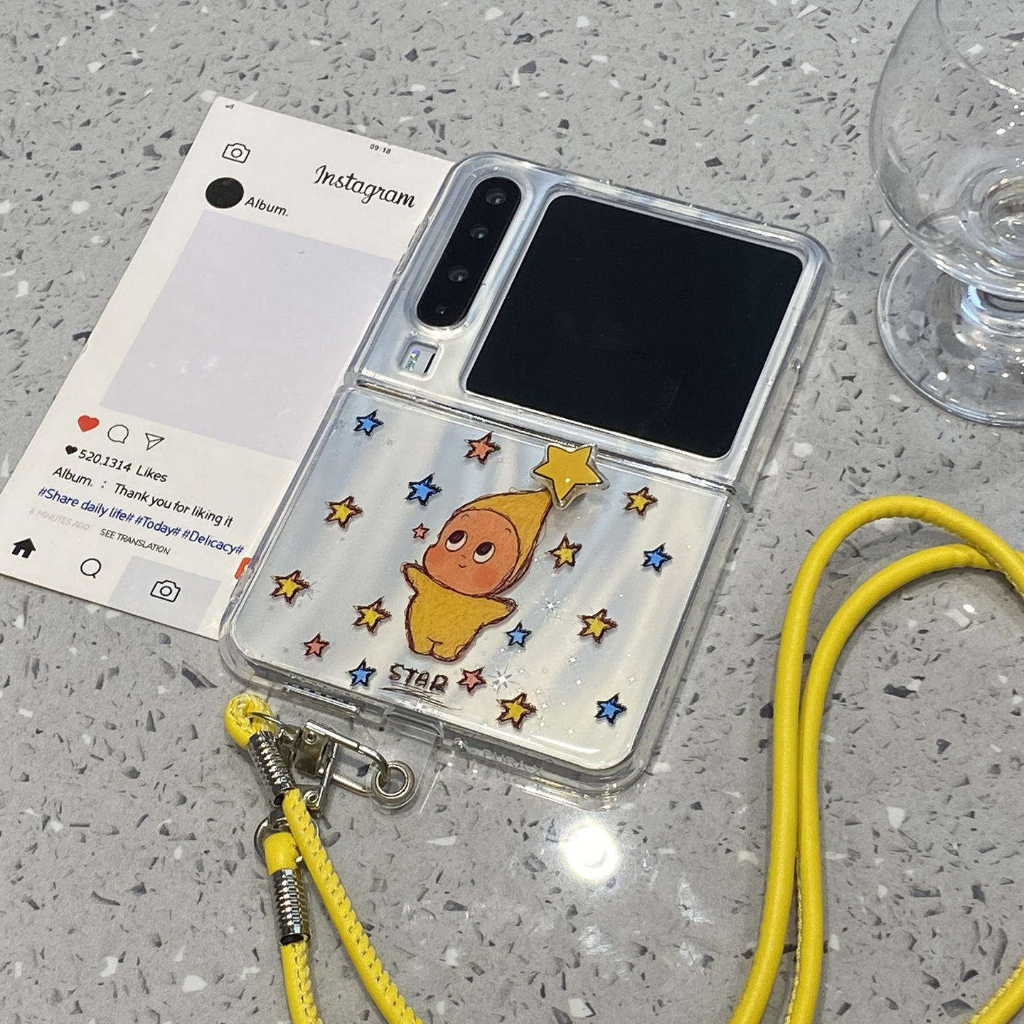 可爱星星人适用华为purax折叠屏手机壳p女款华为Pocket2斜跨挂绳pura典藏版x卡通超好看外壳全包防摔高级感软