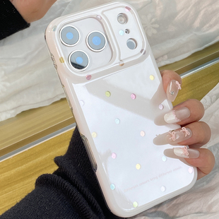 韩系简约ins鎏金彩色波点适用于苹果17promax手机壳iphone16保护套14全包13防摔新款 15pro高级感max软手机套p