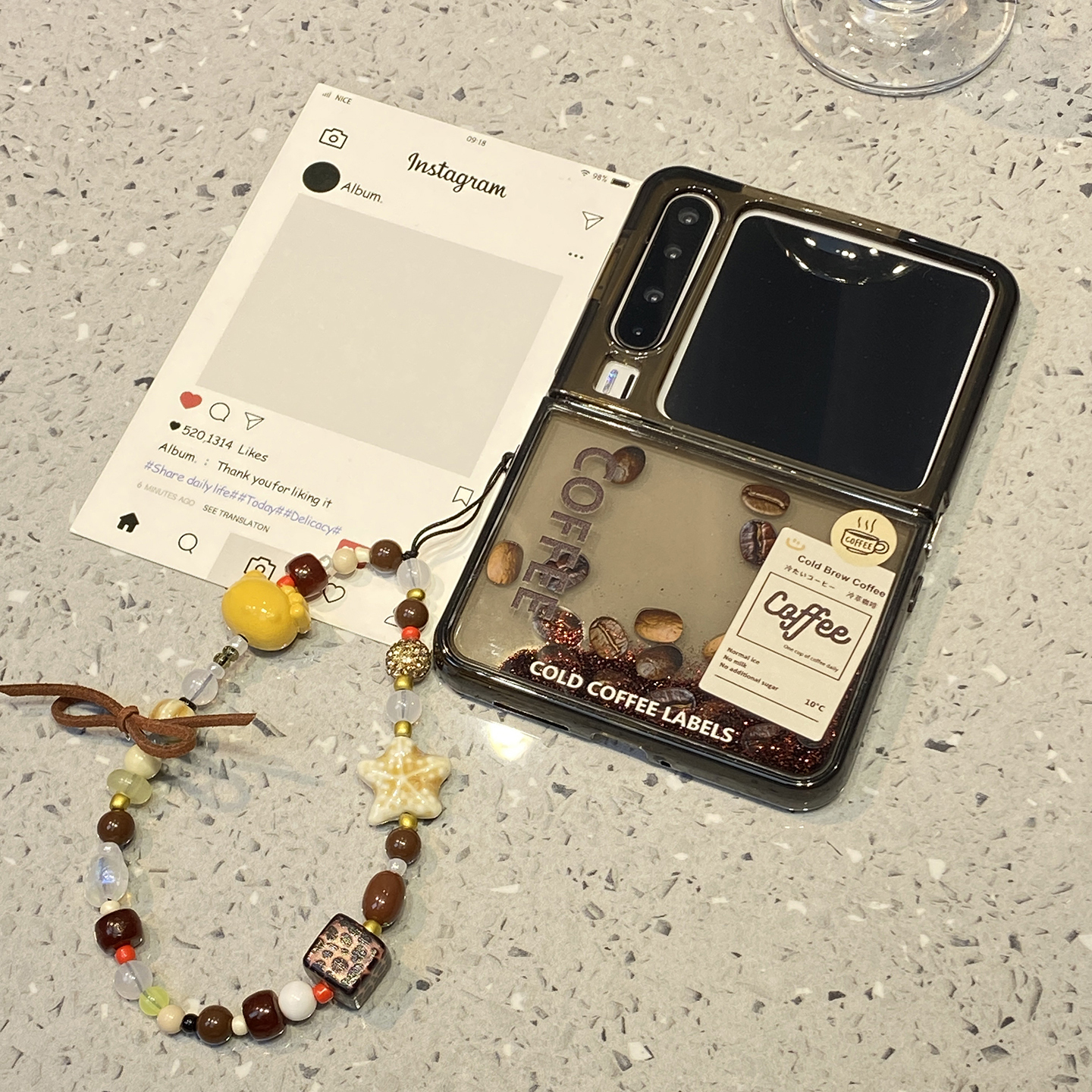 趣味流沙咖啡店适用华为purax折叠屏手机壳Pocket2新款pura个性x典藏版创意超好看外壳男哪情侣全包防摔超火