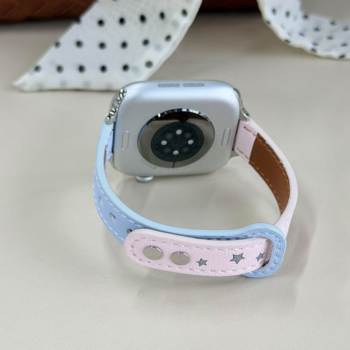 【每日新品】韩系ins粉蓝撞色星星适用苹果S11手表s9表带iwatch10新款applewatch8代/7超好看S7/SE/S6高级感5