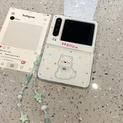【每日新品】可爱波点西高地链条适用华为purax折叠屏手机壳Pocket2小米mixflip三星zflip7/6女5典藏版pura/x