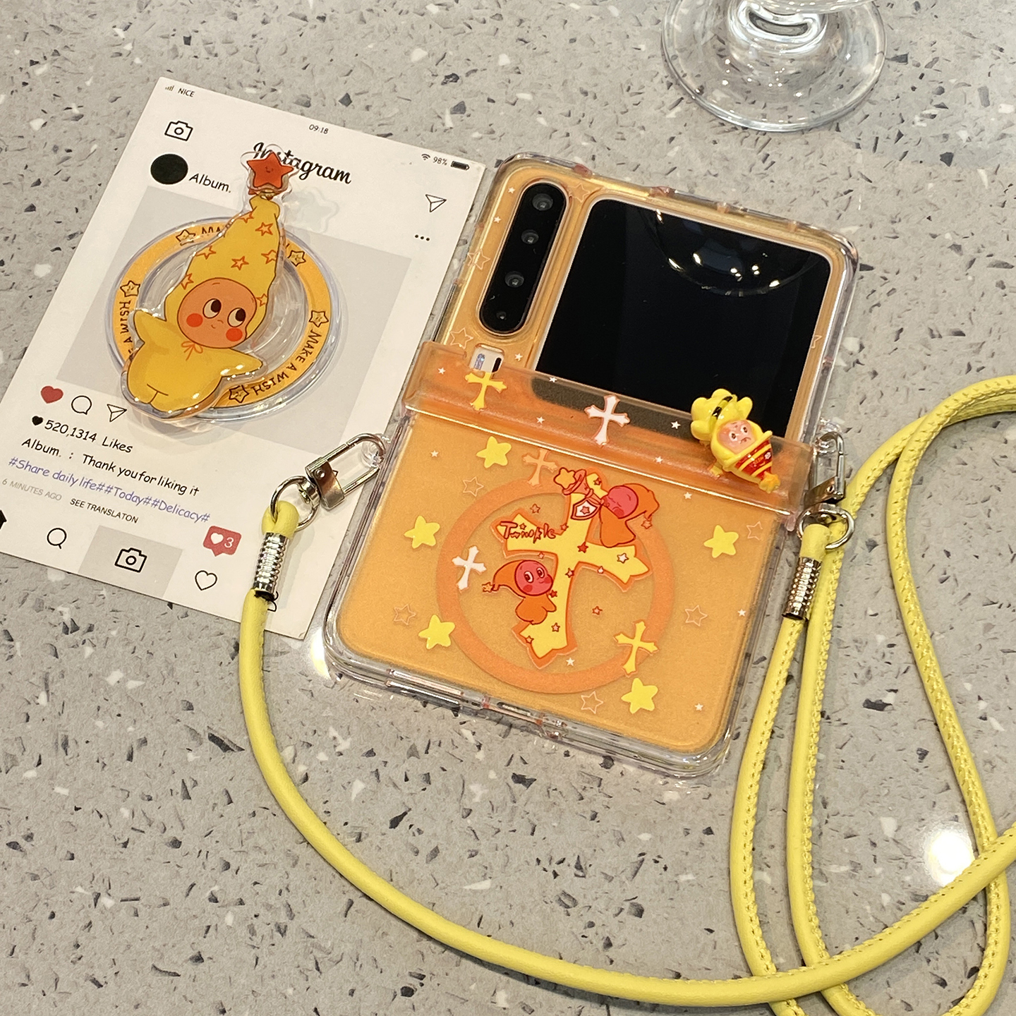 趣味可爱可旋转星星人星星适用华为purax折叠屏手机壳pura/x典藏版斜跨挂绳全包防摔超好看女高级感小众超火