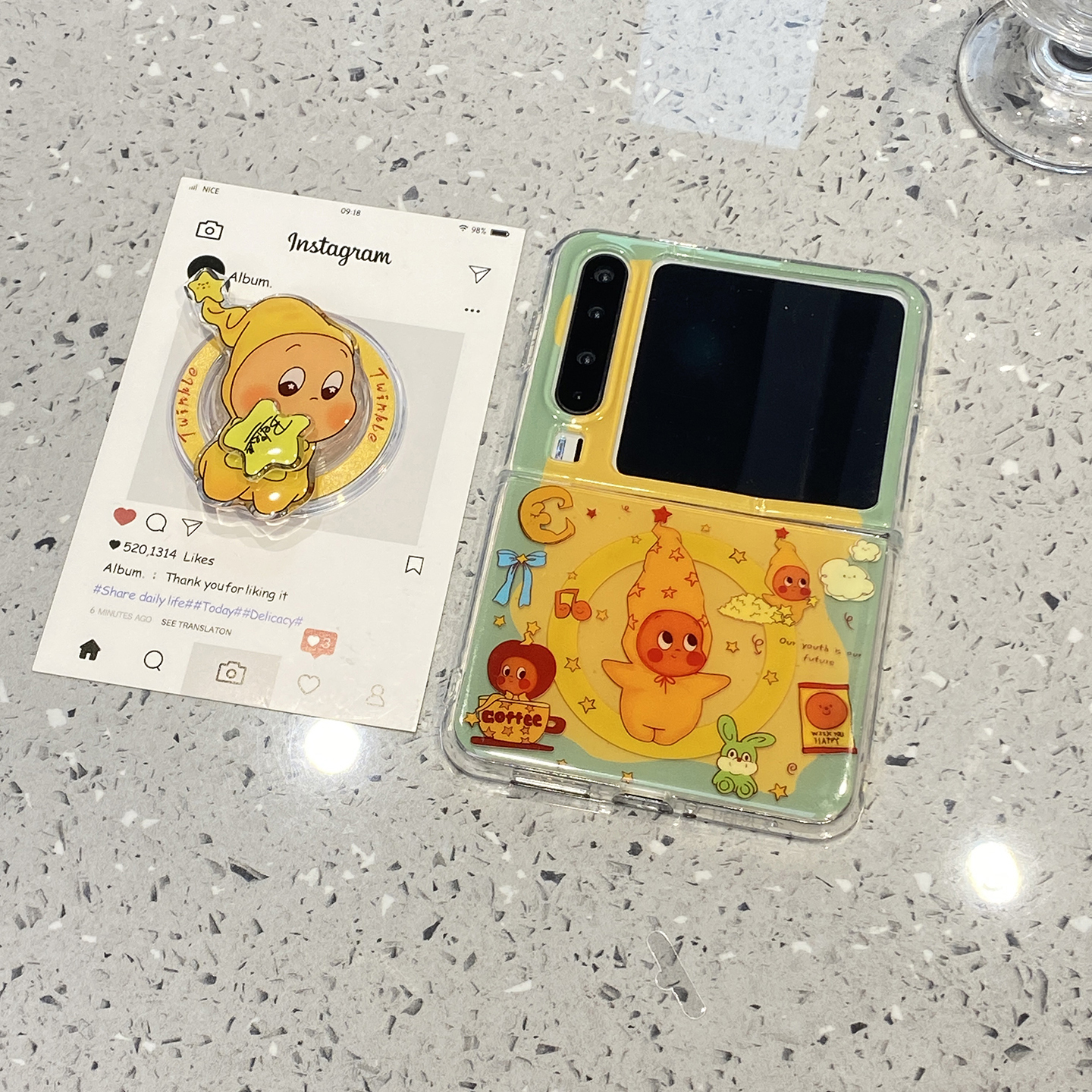 【每日新品】可爱星星人磁吸支架适用华为purax手机壳Pocket2小米mixflip2女pura折叠屏x三星zflip7典藏版6/5