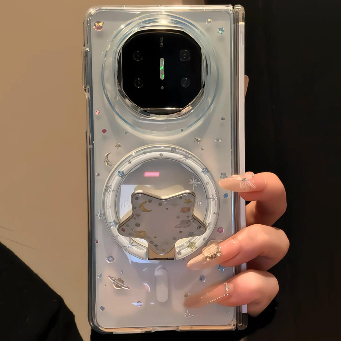 高级感月亮星球磁吸支架适用于华为x6手机壳matex5外壳matex6典藏版matex3/x5新款x3折叠屏mate中轴保护套女