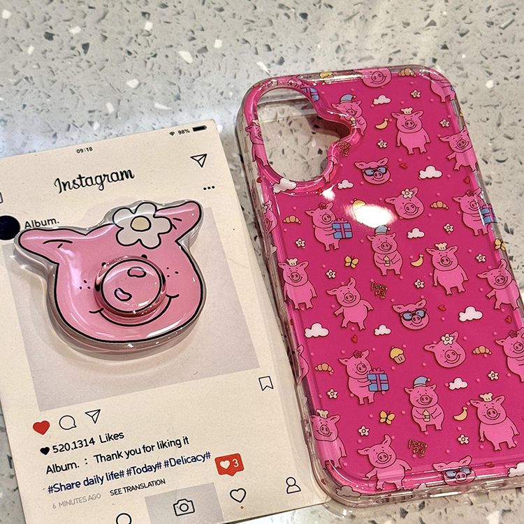 趣味卡通旋轉(zhuǎn)鼻子瑪莎豬支架適用蘋果16手機(jī)殼iphone15保護(hù)套蘋果14個(gè)性創(chuàng)意13新款16promax超好看15pro女max