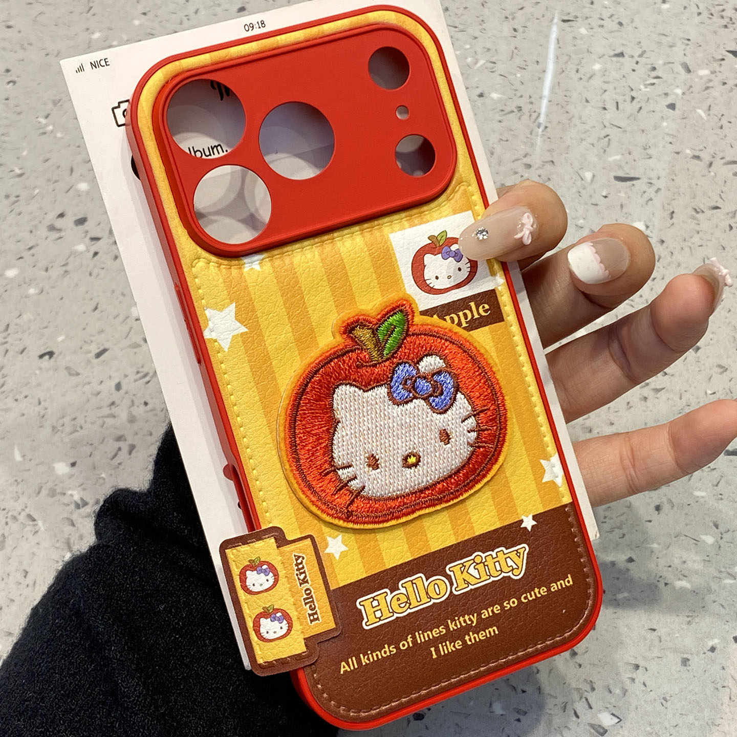 日韩可爱条纹刺绣苹果kt猫适用于苹果17promax手机壳iphone16保护套14防摔13小众新款15pro超火max个性手机套