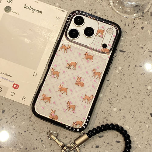 【每日新品】可爱菱格小鹿带挂绳适用于苹果18promax手机壳iphone17pro保护套16/15外壳17pm新款手机套超好看