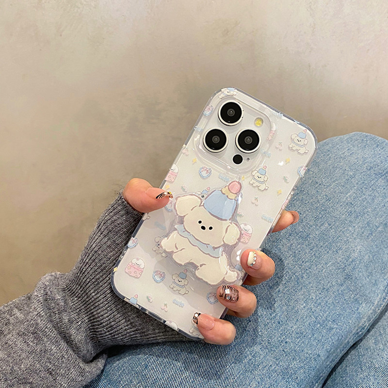 小清新蓝帽满屏狗狗带支架适用苹果15promax手机壳iphone14pro防摔13全包12保护套max防摔日韩韩风新款个性潮,3C数码配件,手机保护套/壳,淘宝优惠券,粉丝福利购,淘宝优惠卷