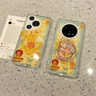 可爱卡通星星人磁吸支架适用华为mate70pro手机壳mate60pro新款 pura80外壳pura70p高级感p70超火超好看保护套