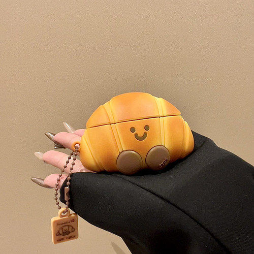 可爱立体牛角包带挂件适用苹果耳机保护套airpods4壳蓝牙新款airpodspro3三代二ipods3高级感1airpod个性创意