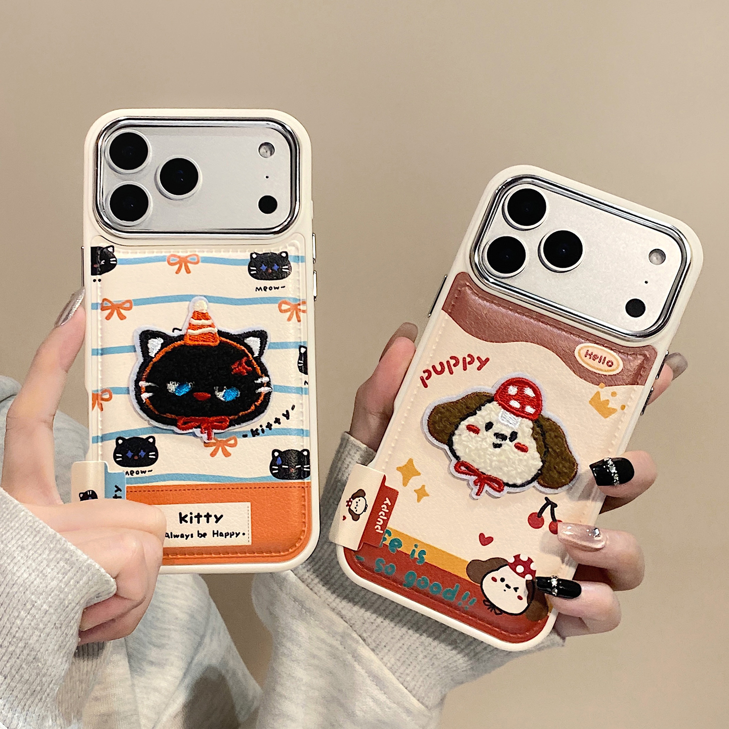 【每日新品】可爱刺绣猫咪狗狗适用于苹果17pro手机壳iphone16保护套14防摔13全包新款15promax情侣max手机套