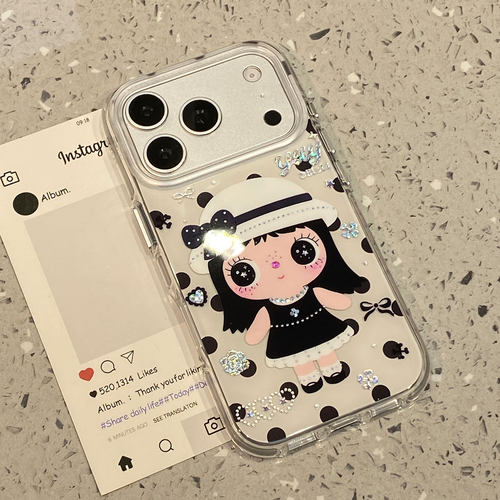 韩系ins可爱波点礼帽小玉适用于苹果18promax手机壳iphone17pro保护套16/15新款17pm超好看独特全包防摔超火