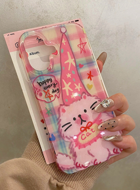 可爱涂鸦猫咪适用于iphone15手机壳苹果16保护套14全包13防摔12新款17promax硅胶16pro小众max手机套超好看女