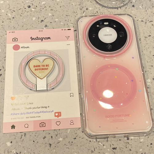 少女心粉渐变爱心磁吸支架适用华为mate80promax手机壳mate70pro超好看mate60新款p80外壳pura70巨好看不撞款