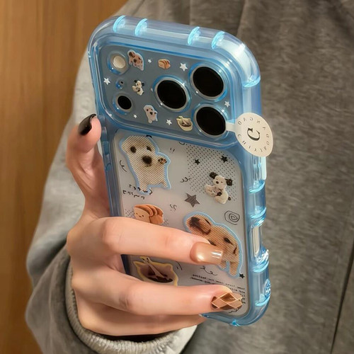 可爱透蓝面包狗狗适用于苹果18promax手机壳iphone17pro保护套16新款15/17pm超好看巨好看高级感全包防摔超火