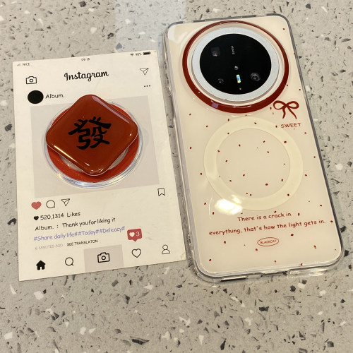 中国风泼墨文字发磁吸支架适用华为mate70pro手机壳mate60pro新款外壳pura70新中式p80马年新年过年喜庆国潮