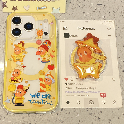 超可爱卡通蜡烛星星人适用于iphone17promax手机壳苹果16保护套14磁吸支架13全包新款15pro小众max网红手机套