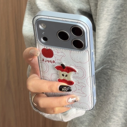 【每日新品】秋冬皮质蓝底线条苹果适用于苹果18promax手机壳iphone17pro保护套16/15新款17pm超好看巨好看官
