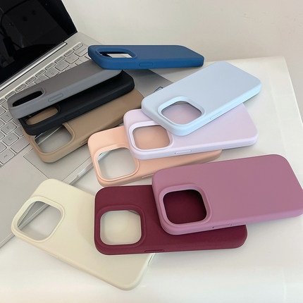 液态硅胶高级感纯色适用苹果iphone16pro手机壳15简约小众14promax防摔情侣13新款12软11max男女款plus保护套