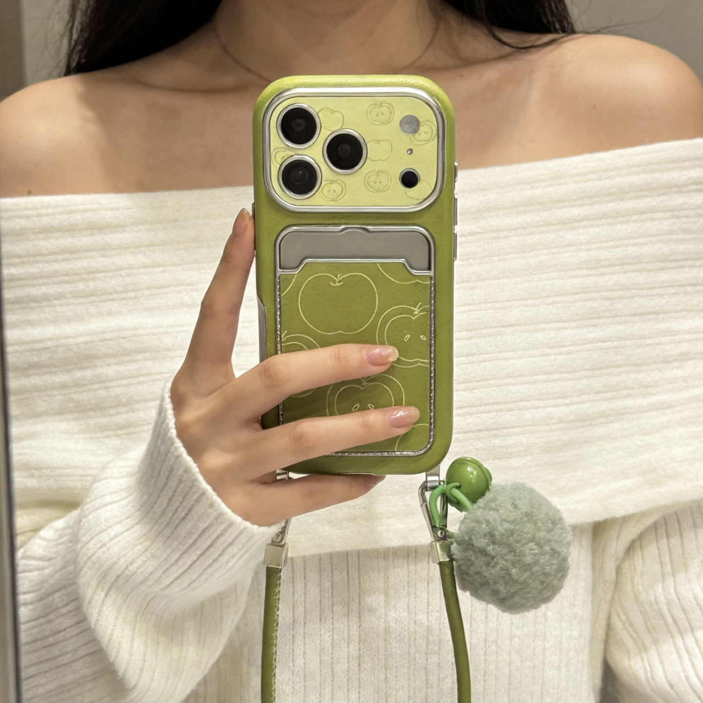 【每日新品】简约小清新绿底线条青苹果适用于苹果17promax手机壳iphone14保护套新款16卡包15pro女max手机套,3C数码配件,手机保护套/壳,淘宝优惠券,粉丝福利购,淘宝优惠卷