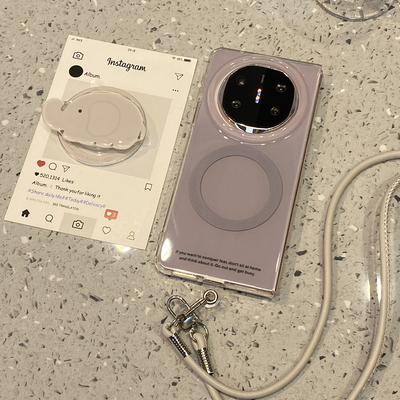 可爱小飞象磁吸支架适用于华为x6手机壳matex5外壳matex6典藏版matex3外屏壳x5新款x3折叠屏mate中轴防摔挂绳