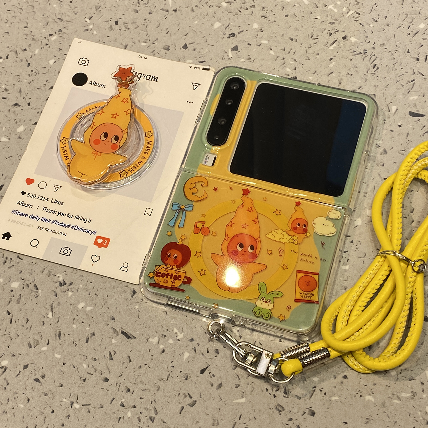 可爱卡通星星人适用华为purax折叠屏手机壳p50外壳Pocket2小米mixflip2女s三星zflip7磁吸6支架5典藏版pura/x