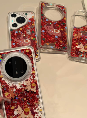 马年红色流沙小马适用华为mate80promax手机壳mate70保护套mate60pro新款p80外壳pura70新年过年高级感超好看