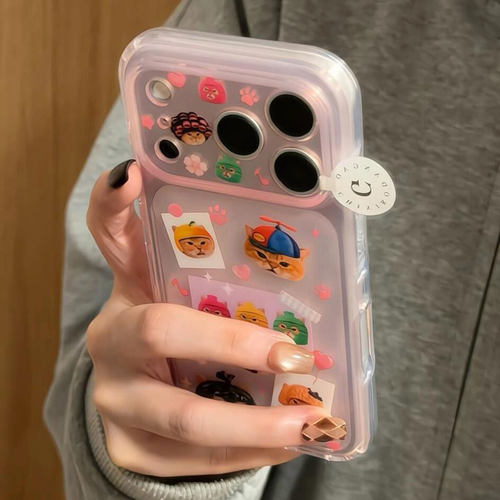 可爱卷发猫咪适用于苹果17promax手机壳iphone16pro保护套15新款17pm超好看独特巨好看高级感女全包防摔超火