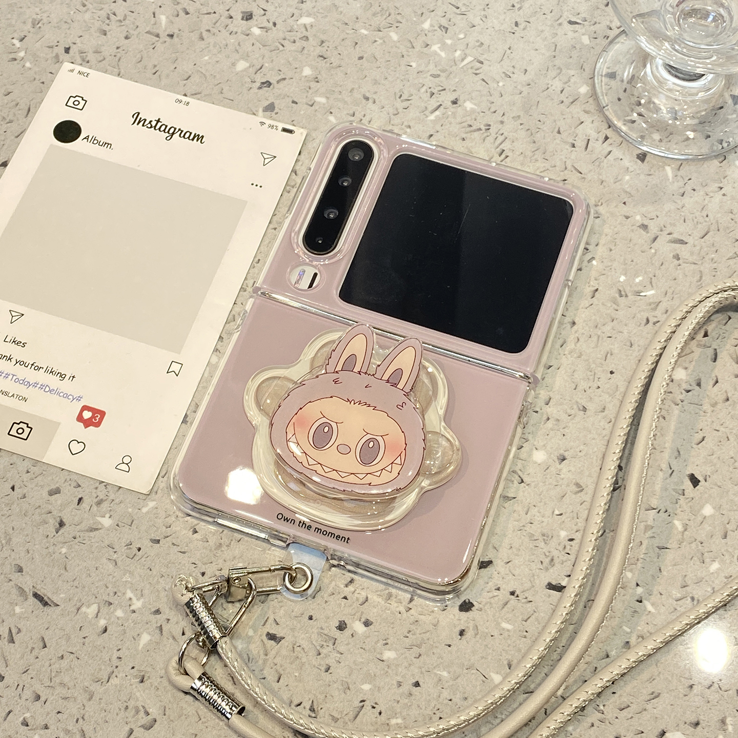 可爱猫爪拉布布磁吸支架适用华为purax折叠屏手机壳外壳Pocket2小米mixflip2三星zflip7女6挂绳5/pura典藏版x