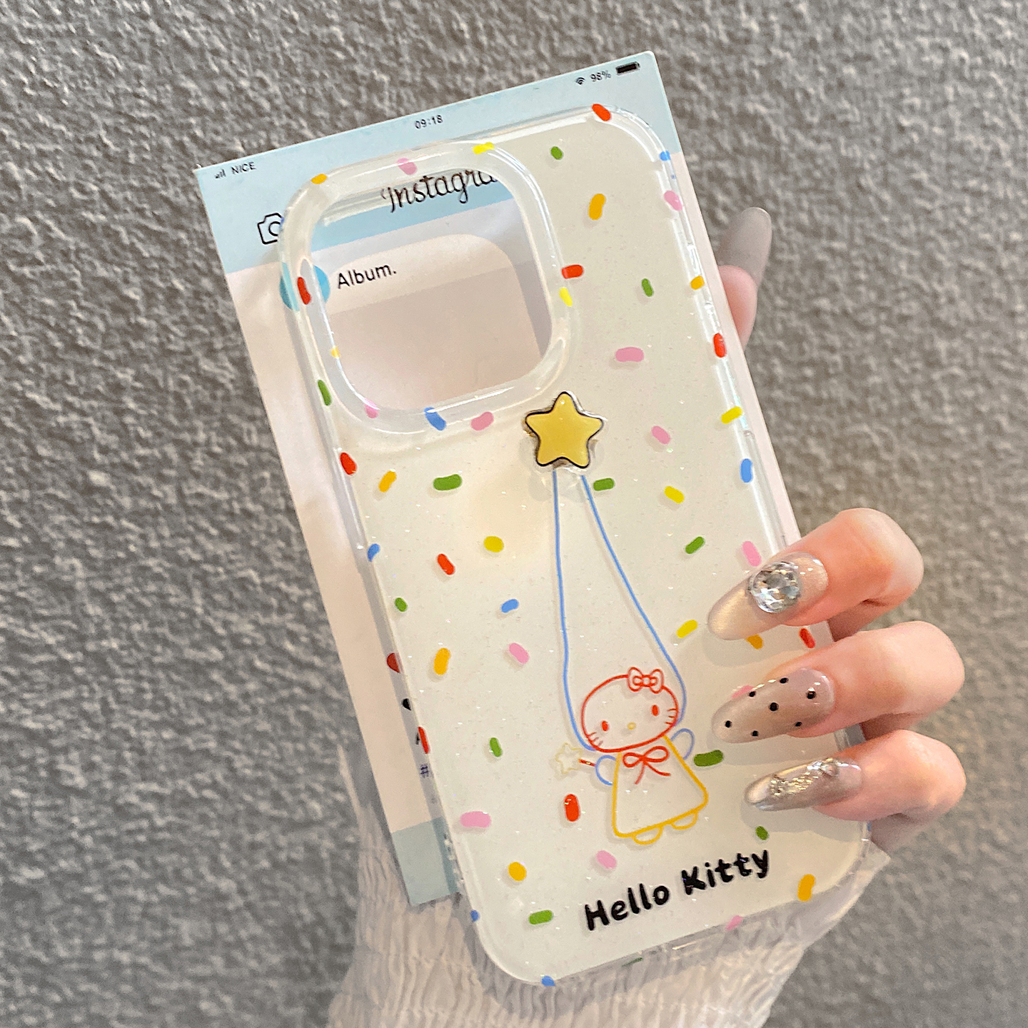 韩系ins可爱彩带长帽kt猫适用于苹果16手机壳iphone15保护套14旋转星星13新款15promax防摔17pro女max手机套p