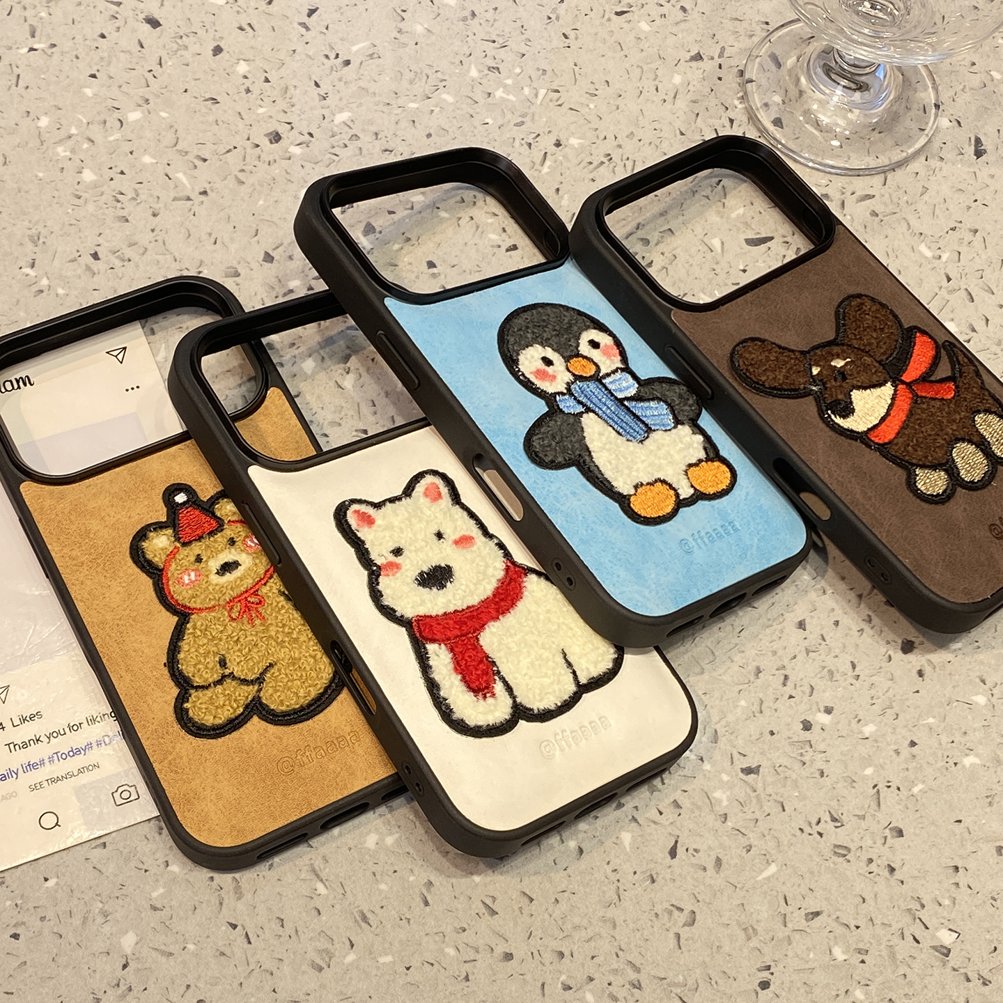 【每日新品】毛毡刺绣动物企鹅适用于苹果17pro手机壳iphone16保护套14防摔13全包新款15promax超火max手机套